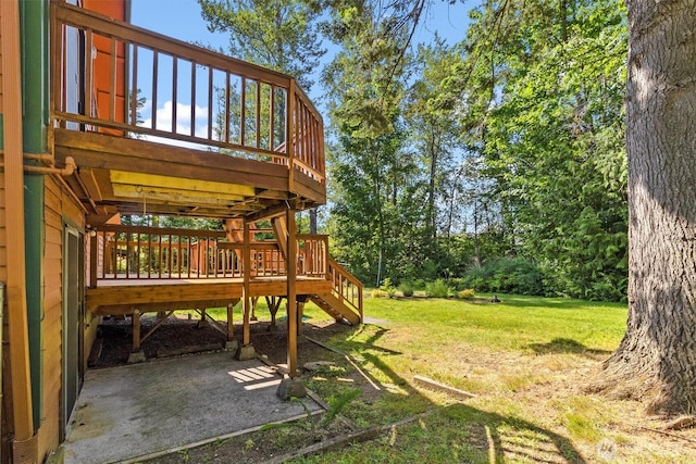3909 Fielding Ave, Bellingham, WA 98229 - view of green lawn with stairway and a deck