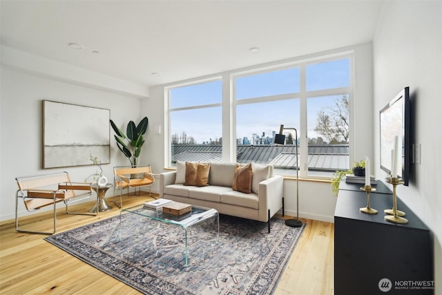 511 Howe St Unit C, Seattle, WA 98109 - living room with hardwood / wood-style floors and baseboards