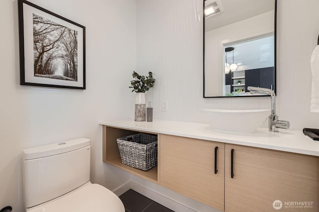 515 Howe St Unit C, Seattle, WA 98109 - half bath featuring vanity and tile patterned flooring