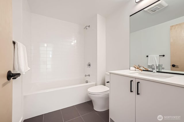515 Howe St Unit C, Seattle, WA 98109 - bathroom with vanity, shower / bath combination, and tile patterned flooring