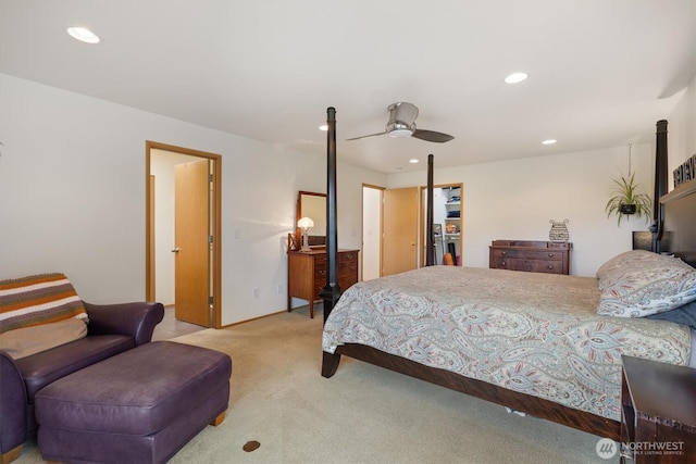 7123 NE 165th St, Kenmore, WA 98028 - bedroom featuring carpet floors, recessed lighting, and ceiling fan