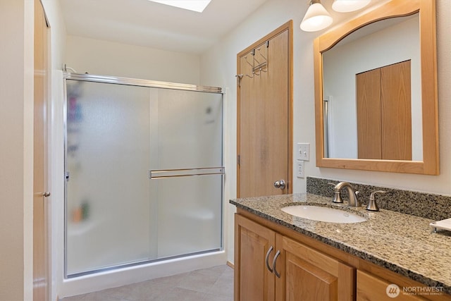 7123 NE 165th St, Kenmore, WA 98028 - full bath featuring vanity and a shower stall