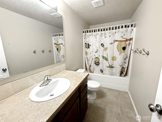 314 SW Homestead, College Place, WA 99324 - full bathroom with vanity, a textured ceiling, and shower / bath combo