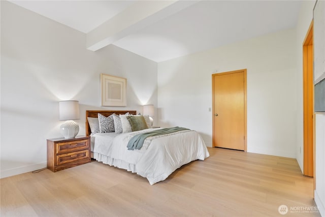 4811 Somerset Dr SE, Bellevue, WA 98006 - bedroom featuring light wood-style floors and beam ceiling