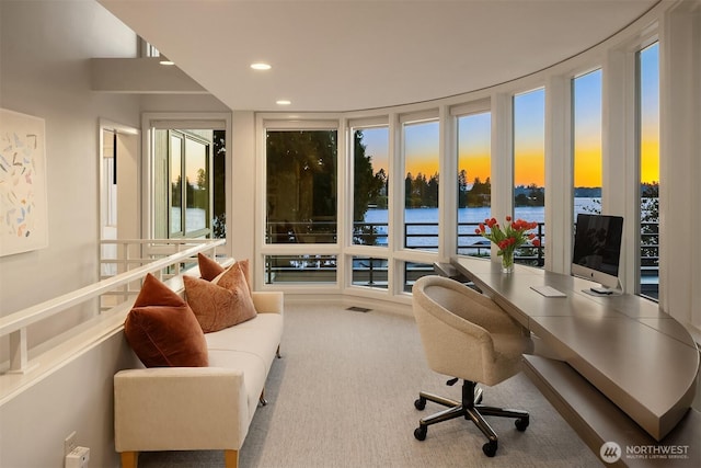 3611 Hunts Point Rd, Hunts Point, WA 98004 - office with carpet floors and recessed lighting