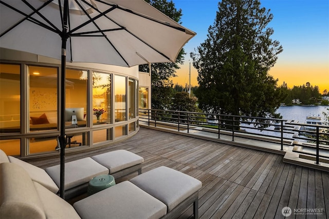 3611 Hunts Point Rd, Hunts Point, WA 98004 - wooden deck featuring a water view