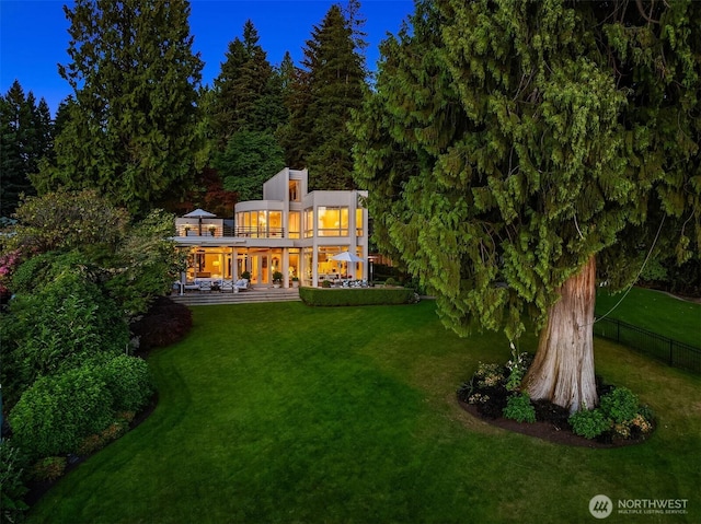 3611 Hunts Point Rd, Hunts Point, WA 98004 - back of property featuring a balcony