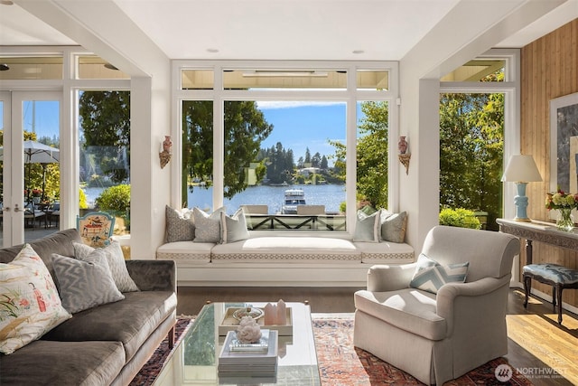 3611 Hunts Point Rd, Hunts Point, WA 98004 - sunroom featuring a water view