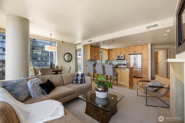 10610 NE 9th Pl Unit 1220, Bellevue, WA 98004 - living room featuring recessed lighting