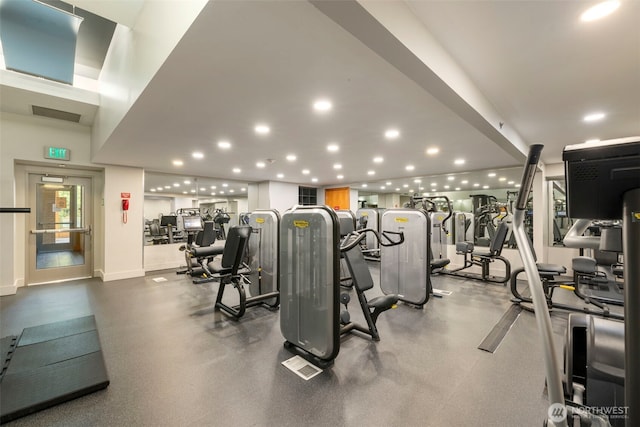 10610 NE 9th Pl Unit 1220, Bellevue, WA 98004 - gym with recessed lighting and baseboards