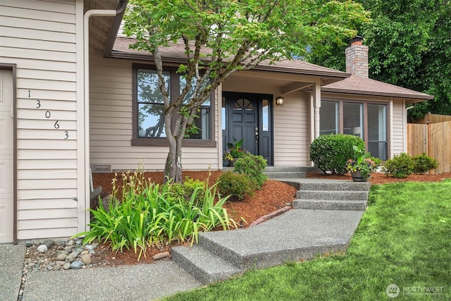 13063 SE 47th Pl, Bellevue, WA 98006 - entrance to property with a chimney