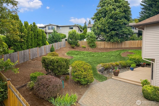 13063 SE 47th Pl, Bellevue, WA 98006 - fenced backyard featuring a wooden deck