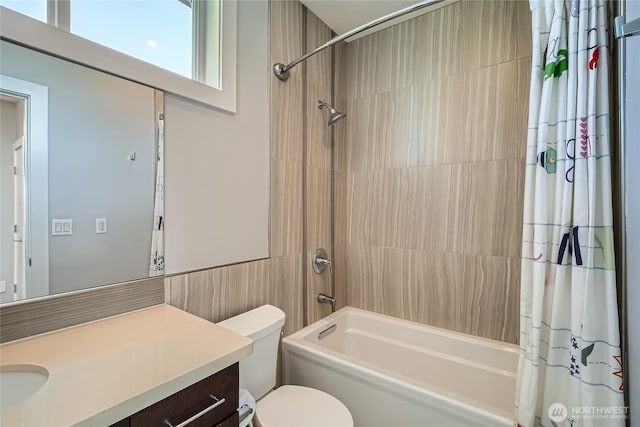 9544 3rd Ave NW, Seattle, WA 98117 - bathroom featuring vanity and shower / bath combination with curtain