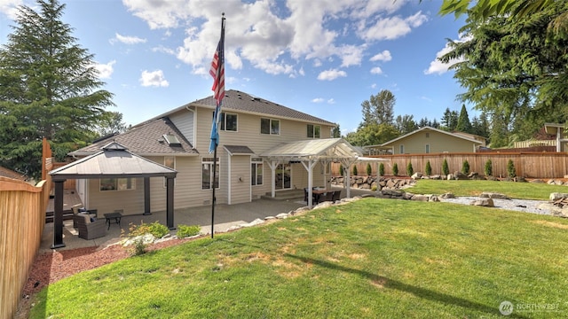 23728 135th Pl SE, Kent, WA 98042 - rear view of house featuring a gazebo, a patio, and roof with shingles