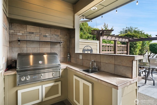 102 E Gibler Ln, Shelton, WA 98584 - view of patio / terrace with an outdoor kitchen and a pergola