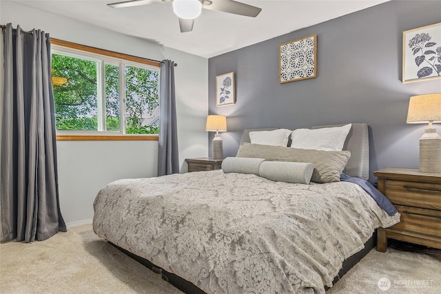 3041 S 201st St, Seatac, WA 98198 - carpeted bedroom featuring a ceiling fan