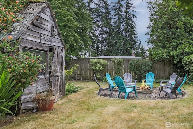 3041 S 201st St, Seatac, WA 98198 - view of yard featuring an outdoor fire pit
