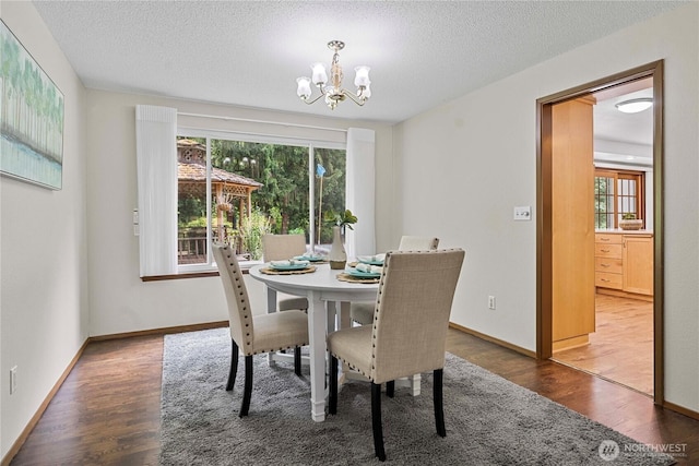 29701 52nd Ave E, Graham, WA 98338 - dining area with a chandelier, wood finished floors, and a textured ceiling