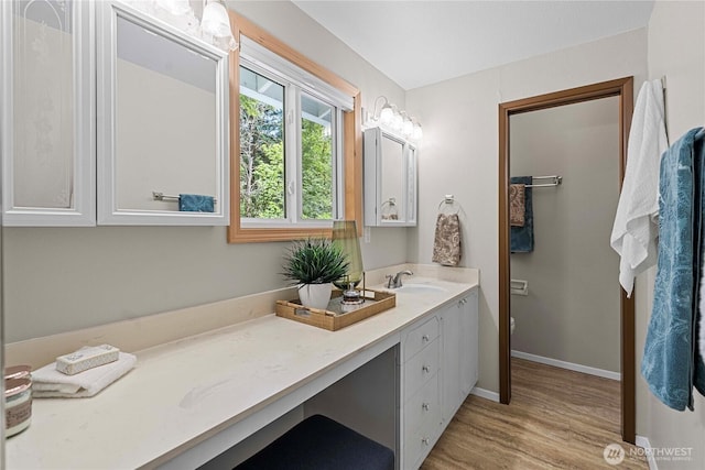 29701 52nd Ave E, Graham, WA 98338 - bathroom featuring vanity and wood finished floors