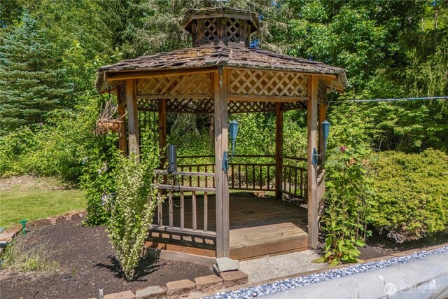 29701 52nd Ave E, Graham, WA 98338 - deck featuring a gazebo and a view of trees