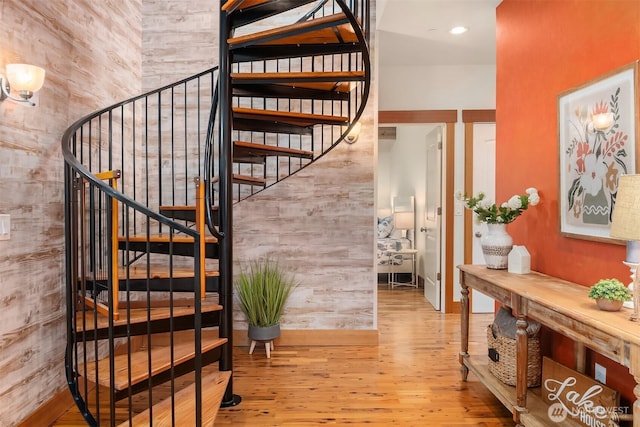 10904 W Lake Joy Dr NE, Carnation, WA 98014 - staircase with wood finished floors
