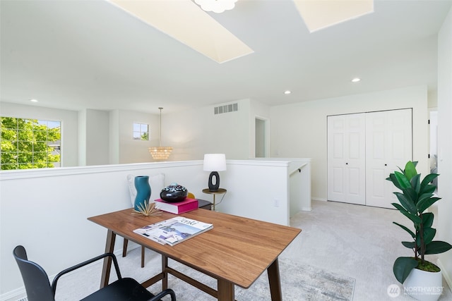 18022 29th Ave SE, Bothell, WA 98012 - office with light carpet, a skylight, and recessed lighting