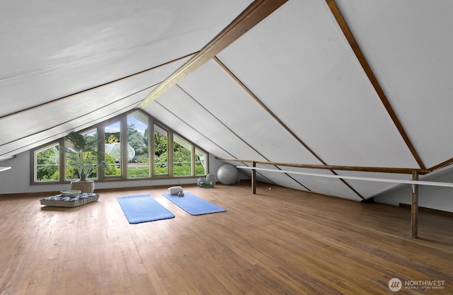 4628 Sunnyside Ave N, Seattle, WA 98103 - bonus room featuring vaulted ceiling and hardwood / wood-style flooring