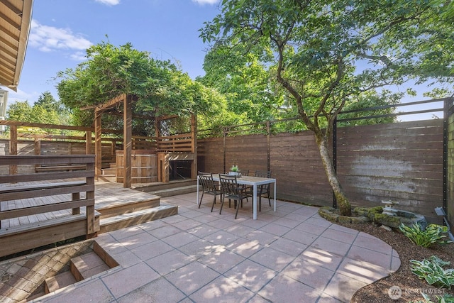 4628 Sunnyside Ave N, Seattle, WA 98103 - fenced backyard with a patio area and outdoor dining area