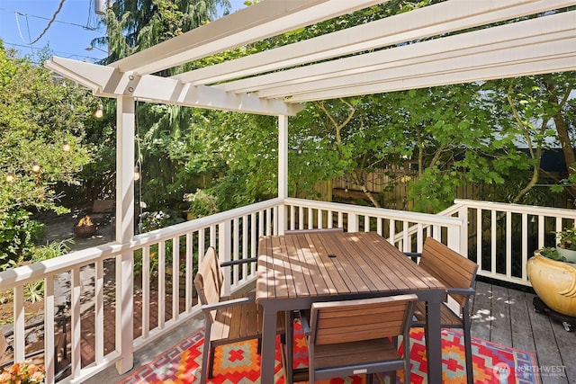 103 NW 62nd St, Seattle, WA 98107 - wooden terrace with a pergola and outdoor dining area