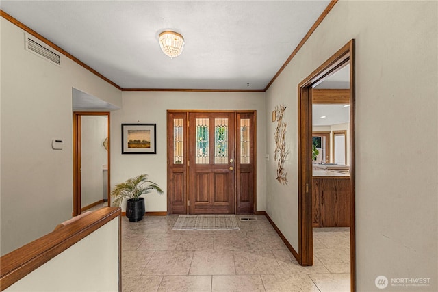 1840 Country Club Dr, East Wenatchee, WA 98802 - foyer entrance with healthy amount of natural light, ornamental molding, and light tile patterned floors