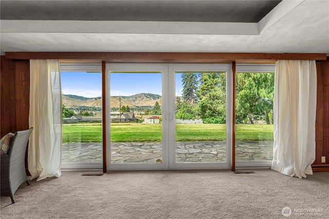 1840 Country Club Dr, East Wenatchee, WA 98802 - doorway with carpet floors, plenty of natural light, and a mountain view