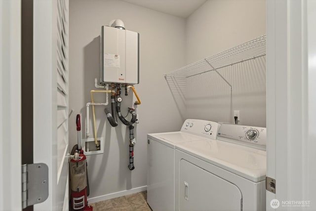 6729 283rd Pl NW, Stanwood, WA 98292 - laundry room with washer and dryer and water heater