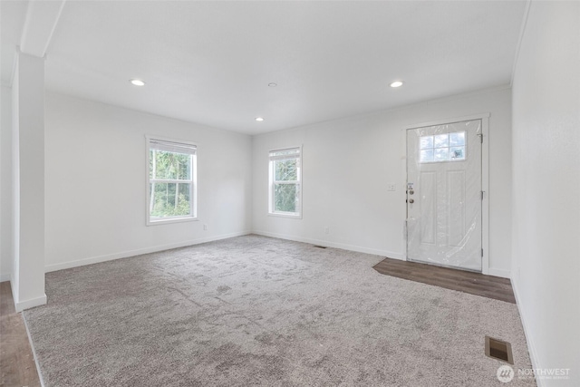 1264 Russell Dr, Coupeville, WA 98239 - carpeted foyer entrance featuring plenty of natural light and recessed lighting