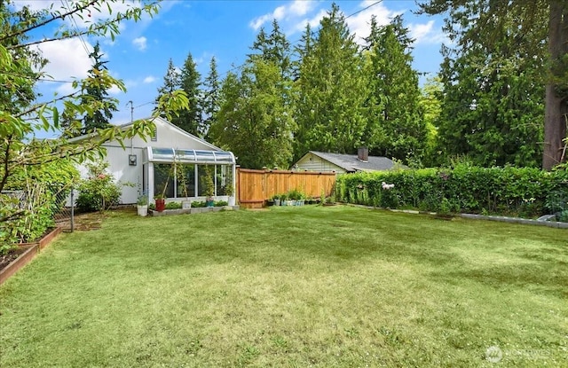 22609 58th Ave W, Mountlake Terrace, WA 98043 - view of yard with a garden and a greenhouse