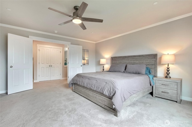 7804 208th Ave E, Bonney Lake, WA 98391 - bedroom with ornamental molding, carpet, and a ceiling fan