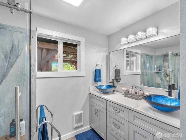 25107 Old Owen Rd, Monroe, WA 98272 - full bath with double vanity and a shower stall