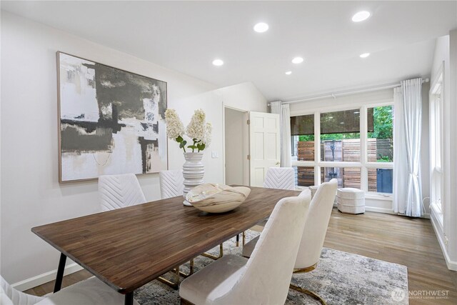 5265 140th Ave NE, Bellevue, WA 98005 - dining space featuring wood finished floors and recessed lighting
