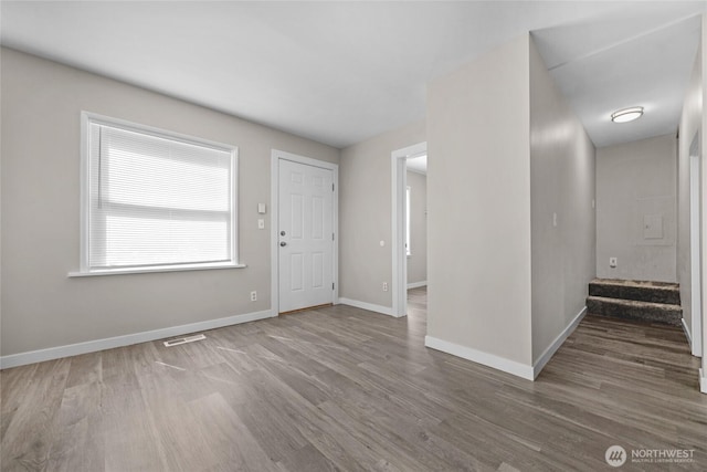 1925 Lombard Unit A, Everett, WA 98201 - foyer entrance with wood finished floors and stairway