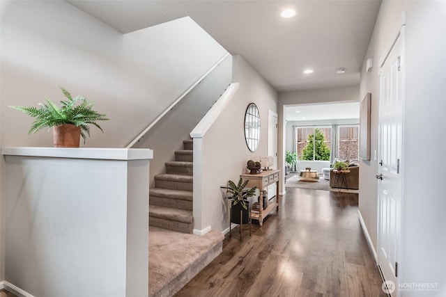2726 Kacie Ct NE, Lacey, WA 98516 - foyer with recessed lighting, wood finished floors, and stairs