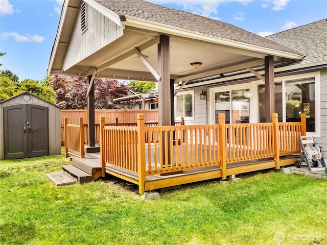 5415 Komachin Loop SE, Lacey, WA 98513 - wooden deck with a storage shed