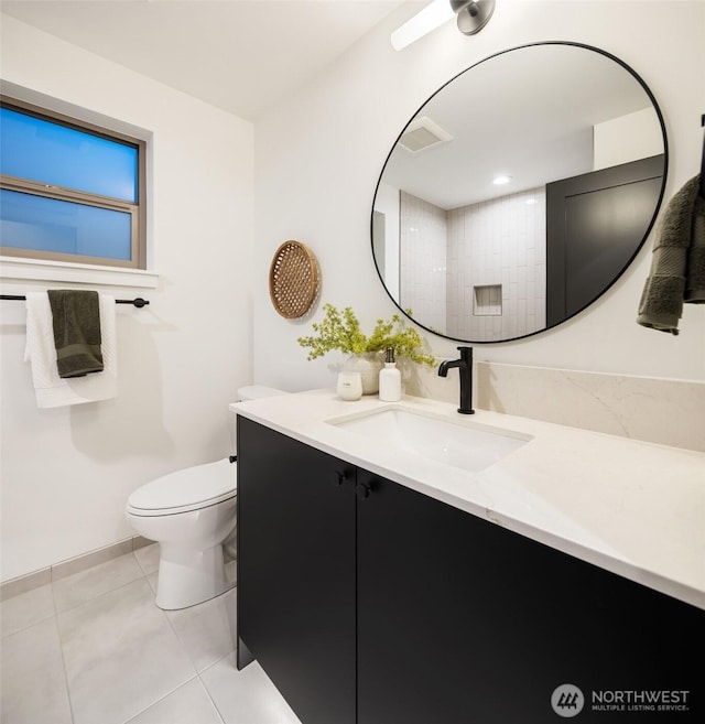 9047 Dibble Ave NW Unit C, Seattle, WA 98117 - bathroom with vanity and tile patterned flooring