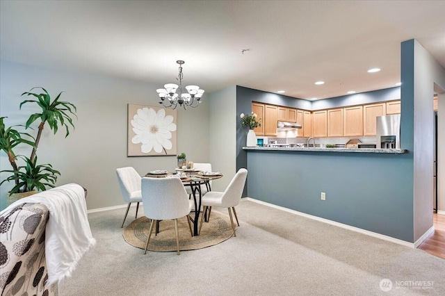 2001 120th Pl SE Unit 3-104, Everett, WA 98208 - carpeted dining room featuring a chandelier and recessed lighting