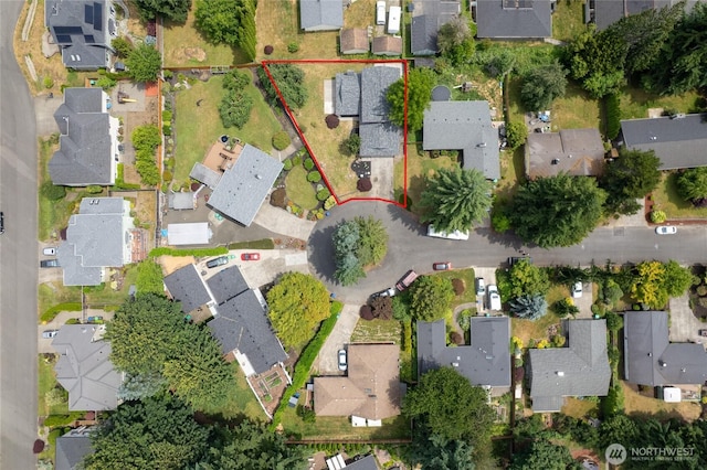 4036 Debbie Ct SE, Olympia, WA 98501 - aerial perspective of suburban area featuring property parcel outlined