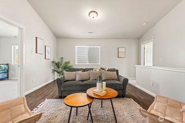 5611 Balustrade Blvd SE, Lacey, WA 98513 - living room featuring dark wood-type flooring and baseboards