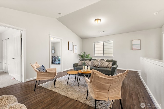 5611 Balustrade Blvd SE, Lacey, WA 98513 - living area with dark wood finished floors and vaulted ceiling