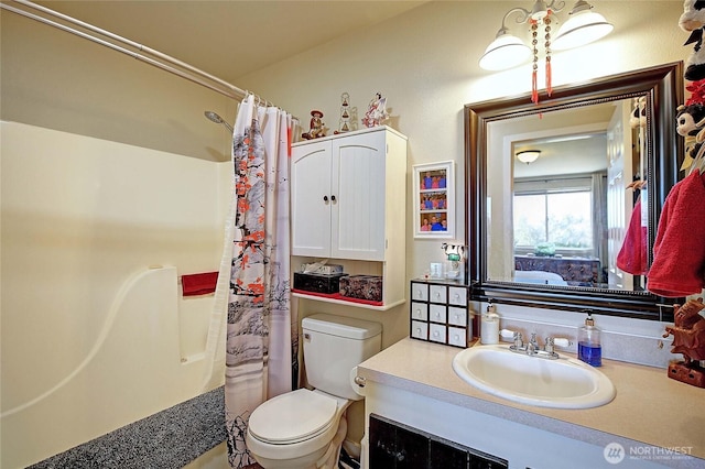 1985 Elhardt St, Camano Island, WA 98282 - full bathroom with vanity, shower / bath combo, and connected bathroom