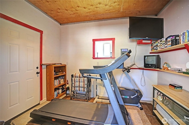 1985 Elhardt St, Camano Island, WA 98282 - exercise area featuring wood ceiling