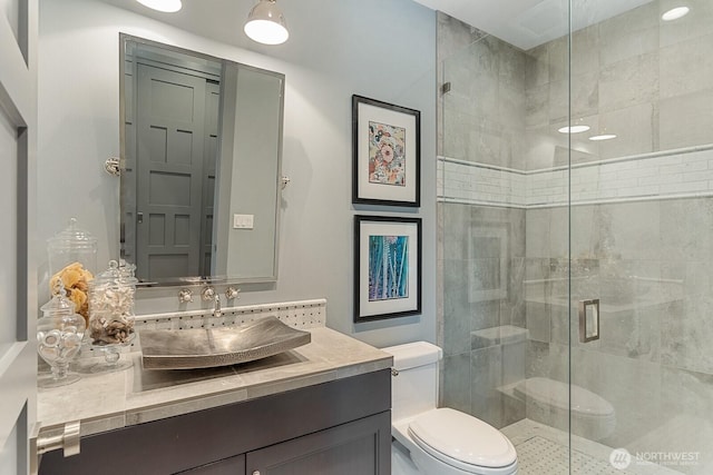 181 Utsalady Rd, Camano Island, WA 98282 - bathroom with vanity and a shower stall