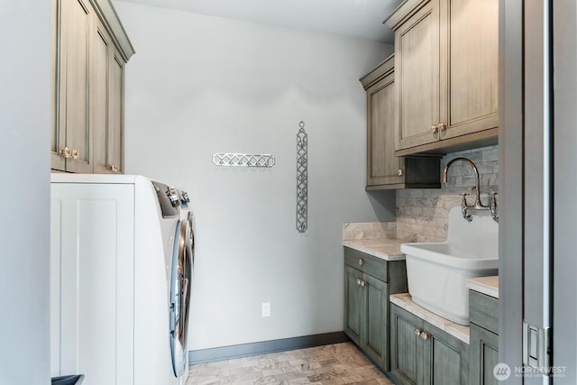 181 Utsalady Rd, Camano Island, WA 98282 - washroom featuring cabinet space and separate washer and dryer