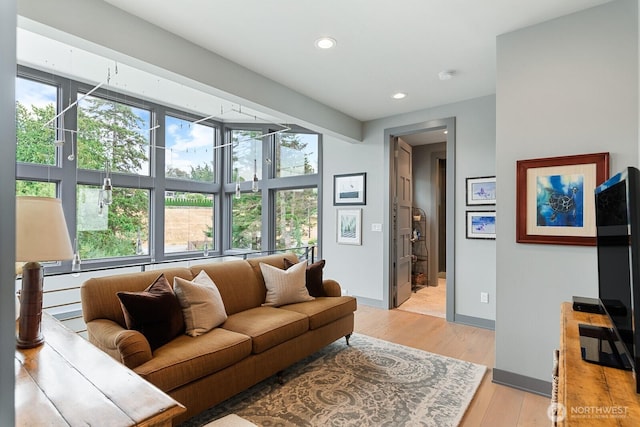 181 Utsalady Rd, Camano Island, WA 98282 - living room with plenty of natural light, recessed lighting, and light wood-style floors